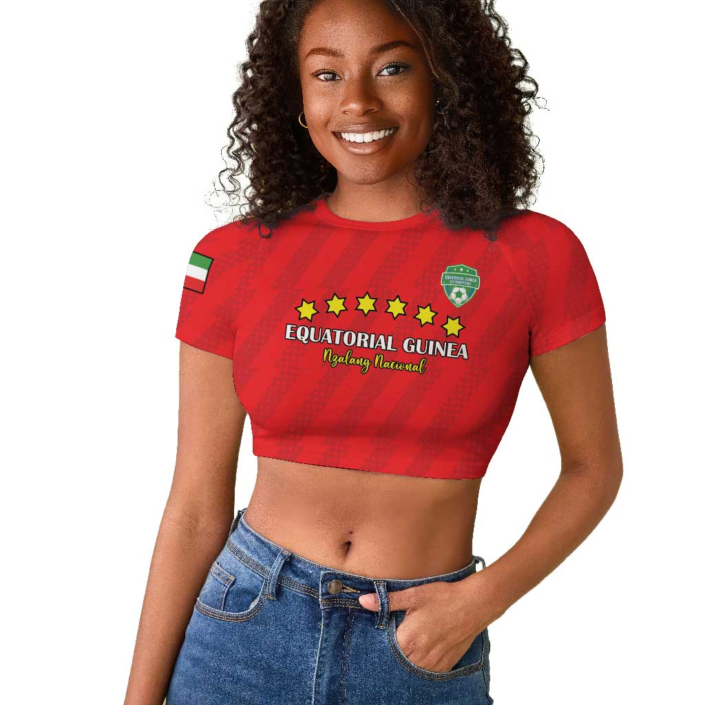 Custom Equatorial Guinea Football Raglan Cropped T shirt Go Nzalang Nacional Go - Wonder Print Shop