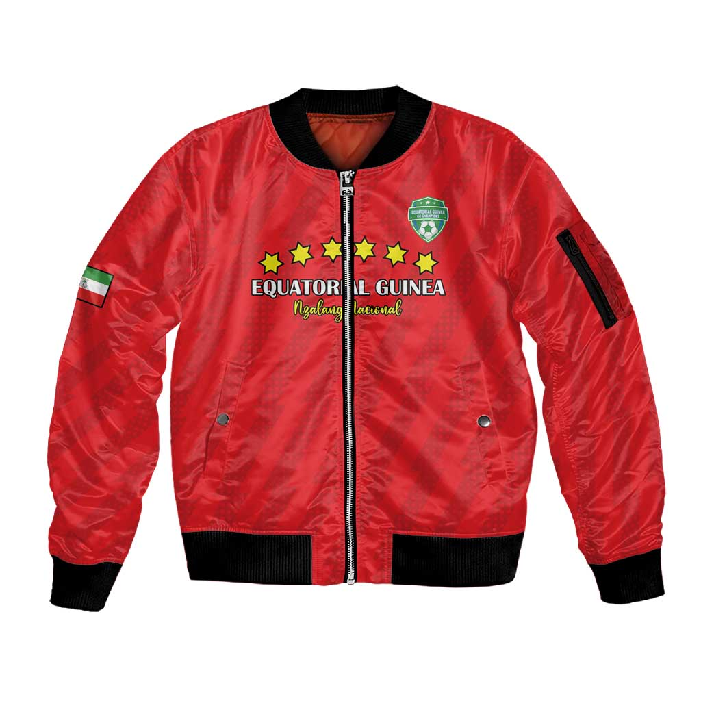 Custom Equatorial Guinea Football Sleeve Zip Bomber Jacket Go Nzalang Nacional Go - Wonder Print Shop