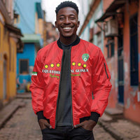 Custom Equatorial Guinea Football Sleeve Zip Bomber Jacket Go Nzalang Nacional Go - Wonder Print Shop