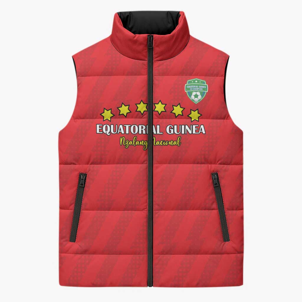 Custom Equatorial Guinea Football Sleeveless Puffer Jacket Go Nzalang Nacional Go - Wonder Print Shop
