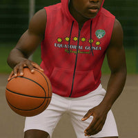 Custom Equatorial Guinea Football Sleeveless Zip Hoodie Go Nzalang Nacional Go - Wonder Print Shop