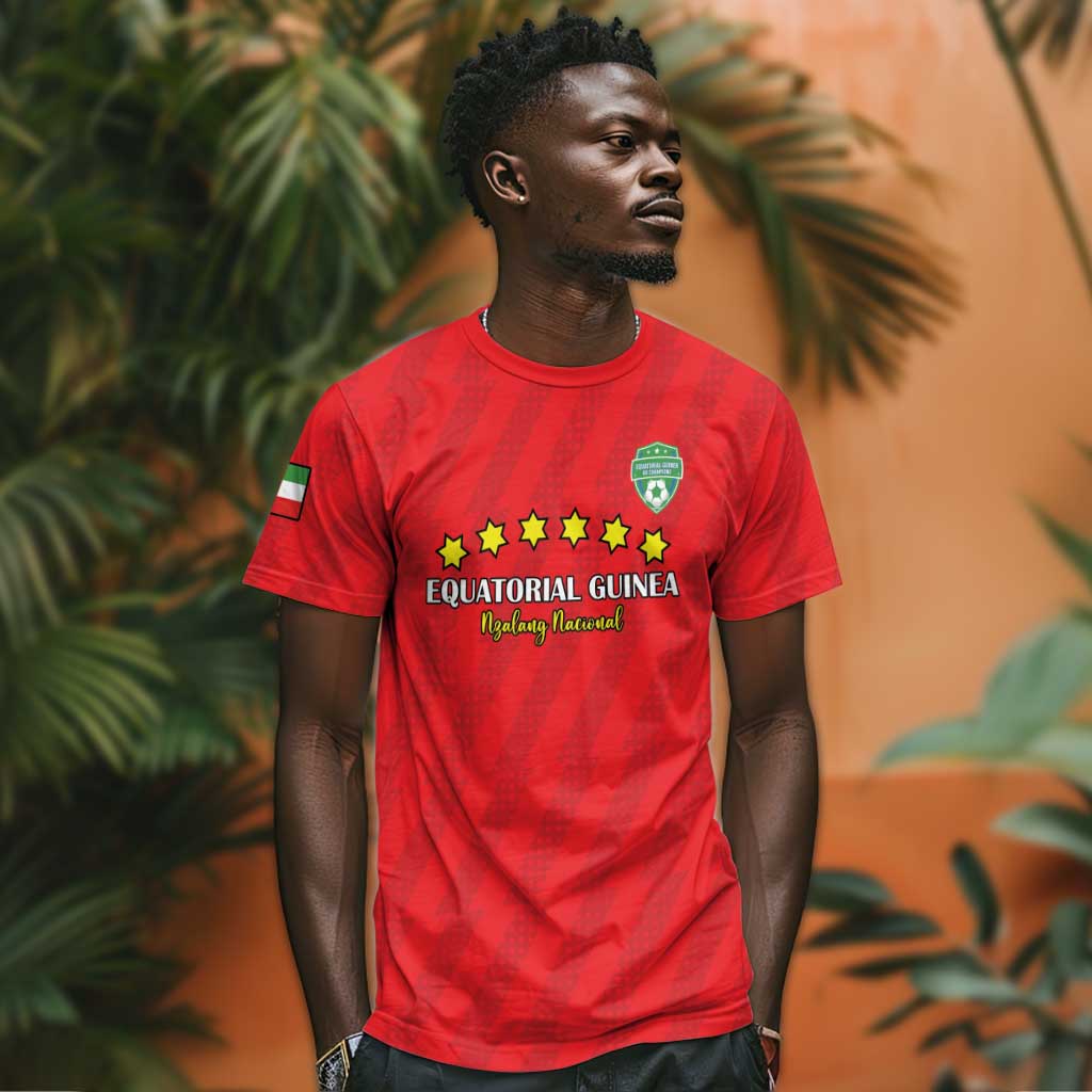 Custom Equatorial Guinea Football T shirt Go Nzalang Nacional Go - Wonder Print Shop