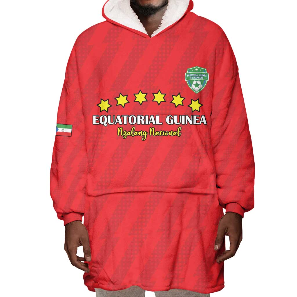 Custom Equatorial Guinea Football Wearable Blanket Hoodie Go Nzalang Nacional Go - Wonder Print Shop