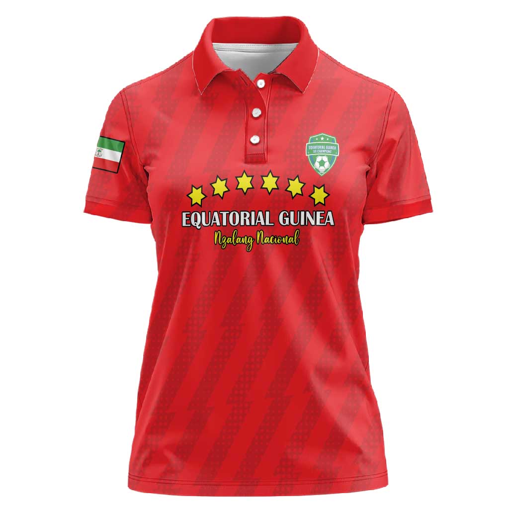 Custom Equatorial Guinea Football Women Polo Shirt Go Nzalang Nacional Go - Wonder Print Shop