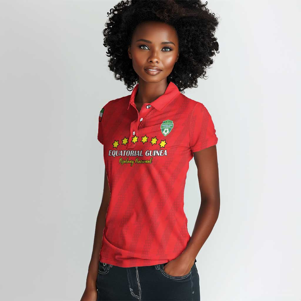 Custom Equatorial Guinea Football Women Polo Shirt Go Nzalang Nacional Go - Wonder Print Shop