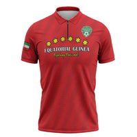 Custom Equatorial Guinea Football Zipper Polo Shirt Go Nzalang Nacional Go - Wonder Print Shop