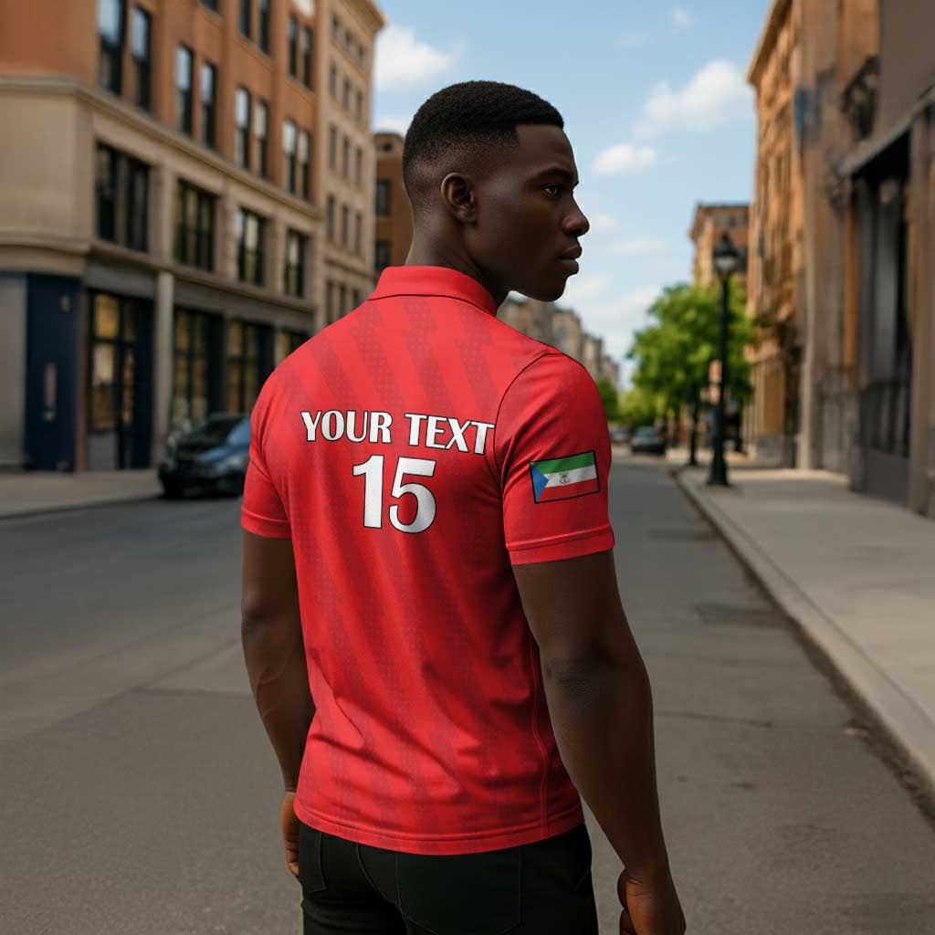 Custom Equatorial Guinea Football Zipper Polo Shirt Go Nzalang Nacional Go - Wonder Print Shop