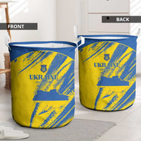 Ukraine Football Laundry Basket Blue And Yellow Grunge Style - Wonder Print Shop