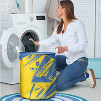 Ukraine Football Laundry Basket Blue And Yellow Grunge Style - Wonder Print Shop