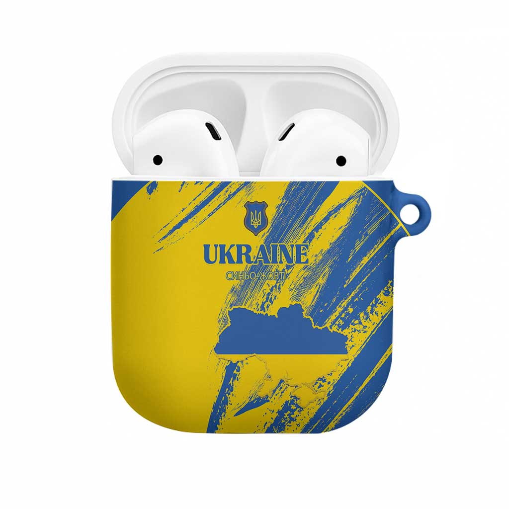 Ukraine Football AirPods Case Blue And Yellow Grunge Style - Wonder Print Shop