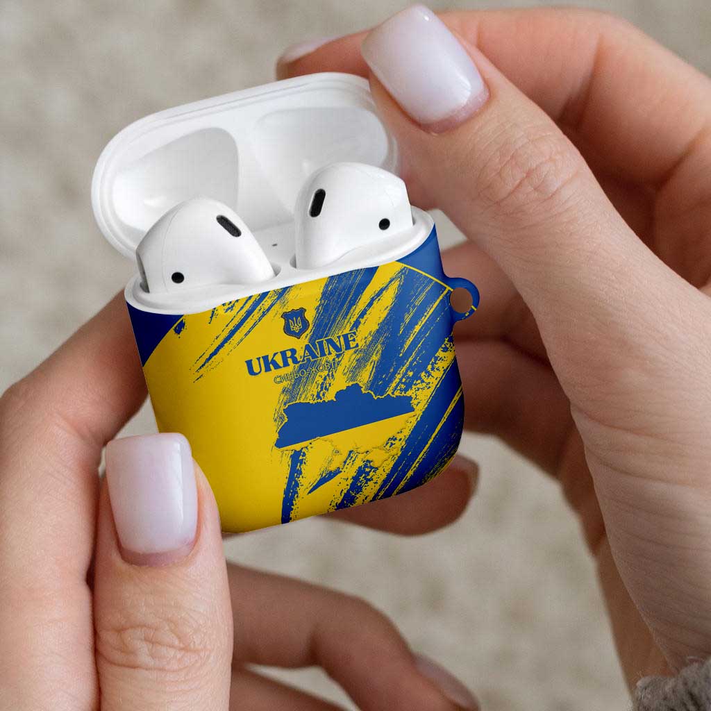 Ukraine Football AirPods Case Blue And Yellow Grunge Style - Wonder Print Shop