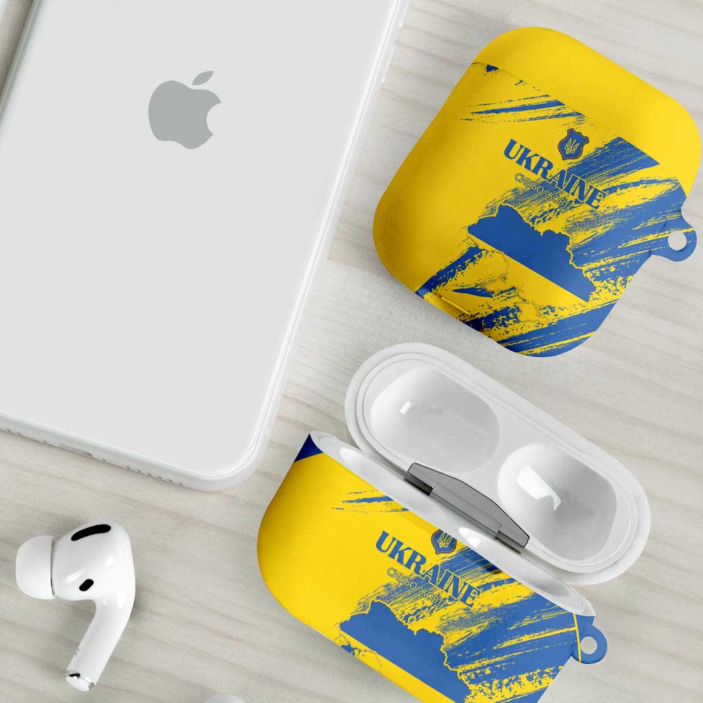 Ukraine Football AirPods Case Blue And Yellow Grunge Style - Wonder Print Shop