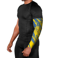 Custom Ukraine Football Arm Sleeves Blue And Yellow Grunge Style - Wonder Print Shop