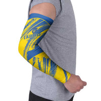 Custom Ukraine Football Arm Sleeves Blue And Yellow Grunge Style - Wonder Print Shop