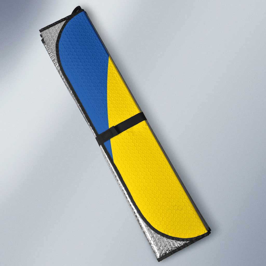 Ukraine Football Auto Sun Shade Blue And Yellow Grunge Style - Wonder Print Shop