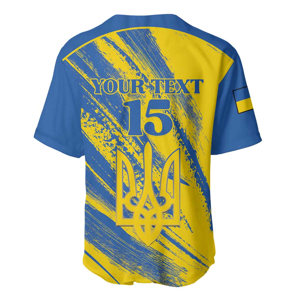Custom Ukraine Football Baseball Jersey Blue And Yellow Grunge Style - Wonder Print Shop