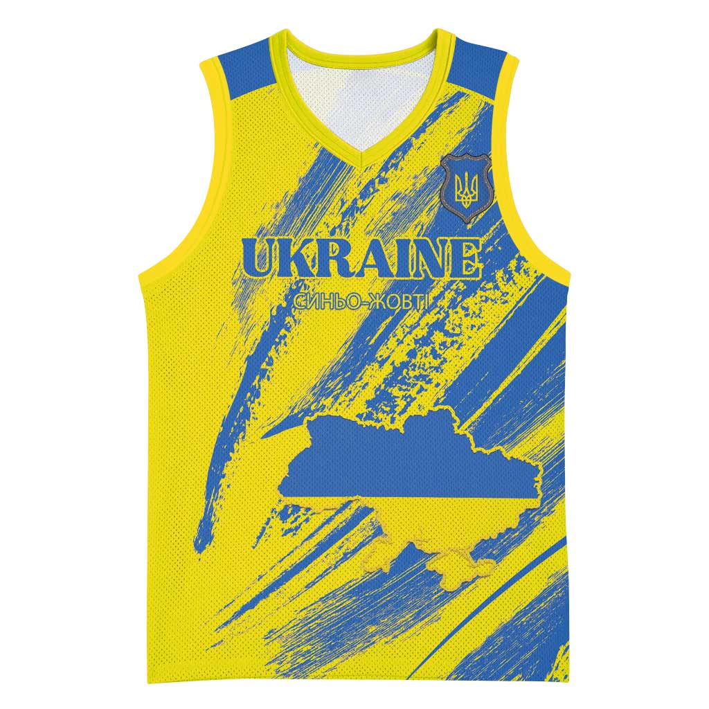 Custom Ukraine Football Basketball Jersey Blue And Yellow Grunge Style - Wonder Print Shop