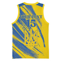 Custom Ukraine Football Basketball Jersey Blue And Yellow Grunge Style - Wonder Print Shop