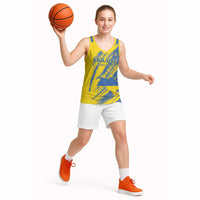 Custom Ukraine Football Basketball Jersey Blue And Yellow Grunge Style - Wonder Print Shop