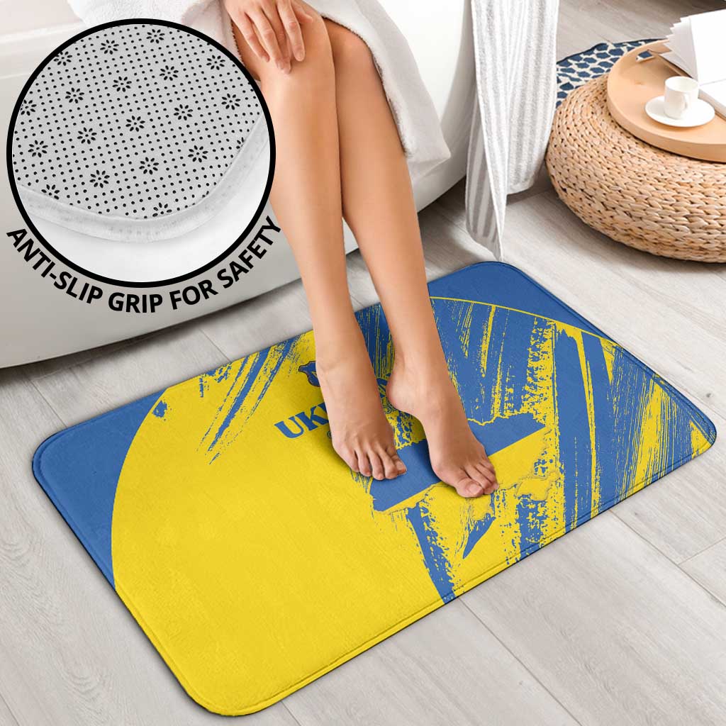 Ukraine Football Bathroom Set Blue And Yellow Grunge Style - Wonder Print Shop