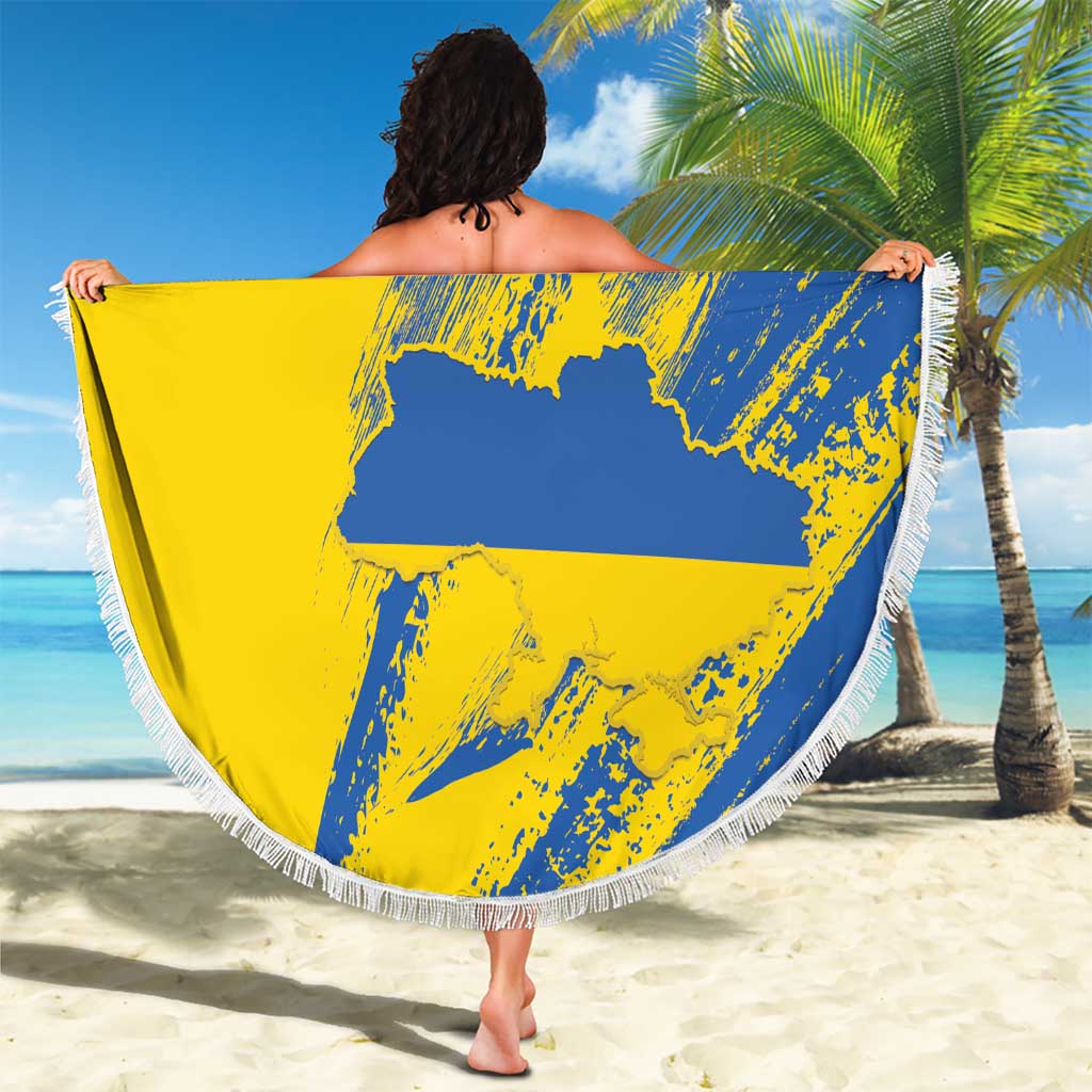 Ukraine Football Beach Blanket Blue And Yellow Grunge Style - Wonder Print Shop