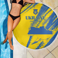 Ukraine Football Beach Blanket Blue And Yellow Grunge Style - Wonder Print Shop