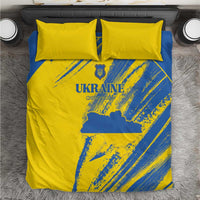 Ukraine Football Bedding Set Blue And Yellow Grunge Style - Wonder Print Shop