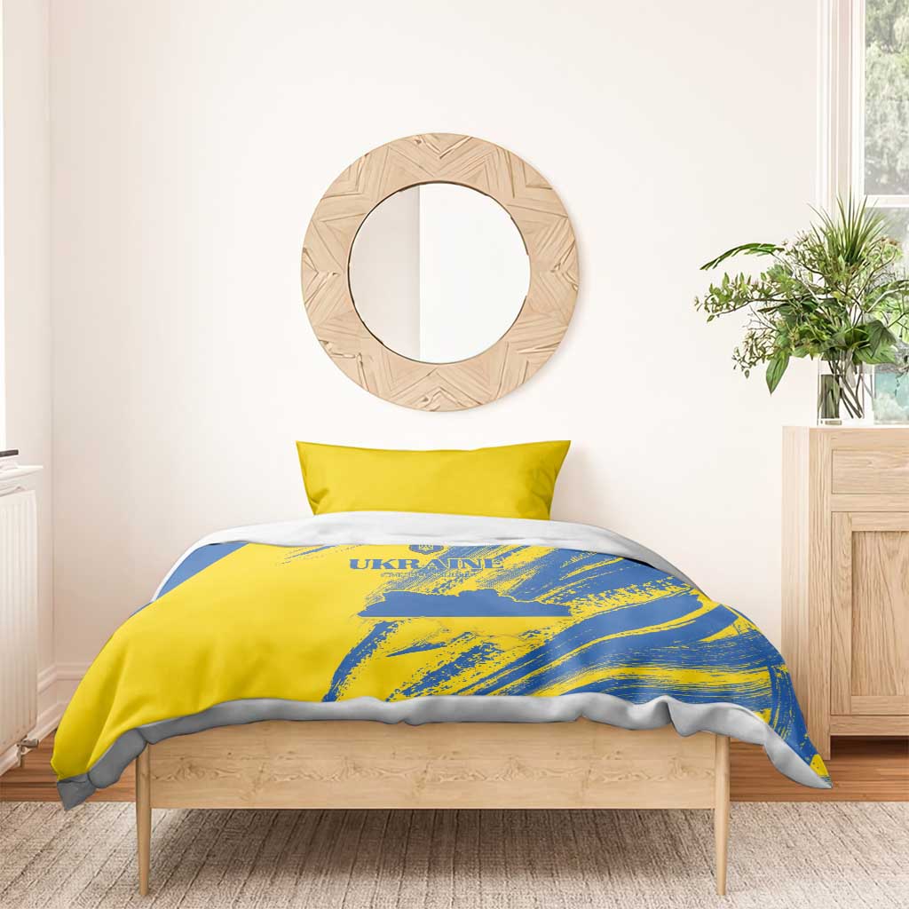 Ukraine Football Bedding Set Blue And Yellow Grunge Style - Wonder Print Shop
