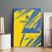 Ukraine Football Canvas Wall Art Blue And Yellow Grunge Style - Wonder Print Shop