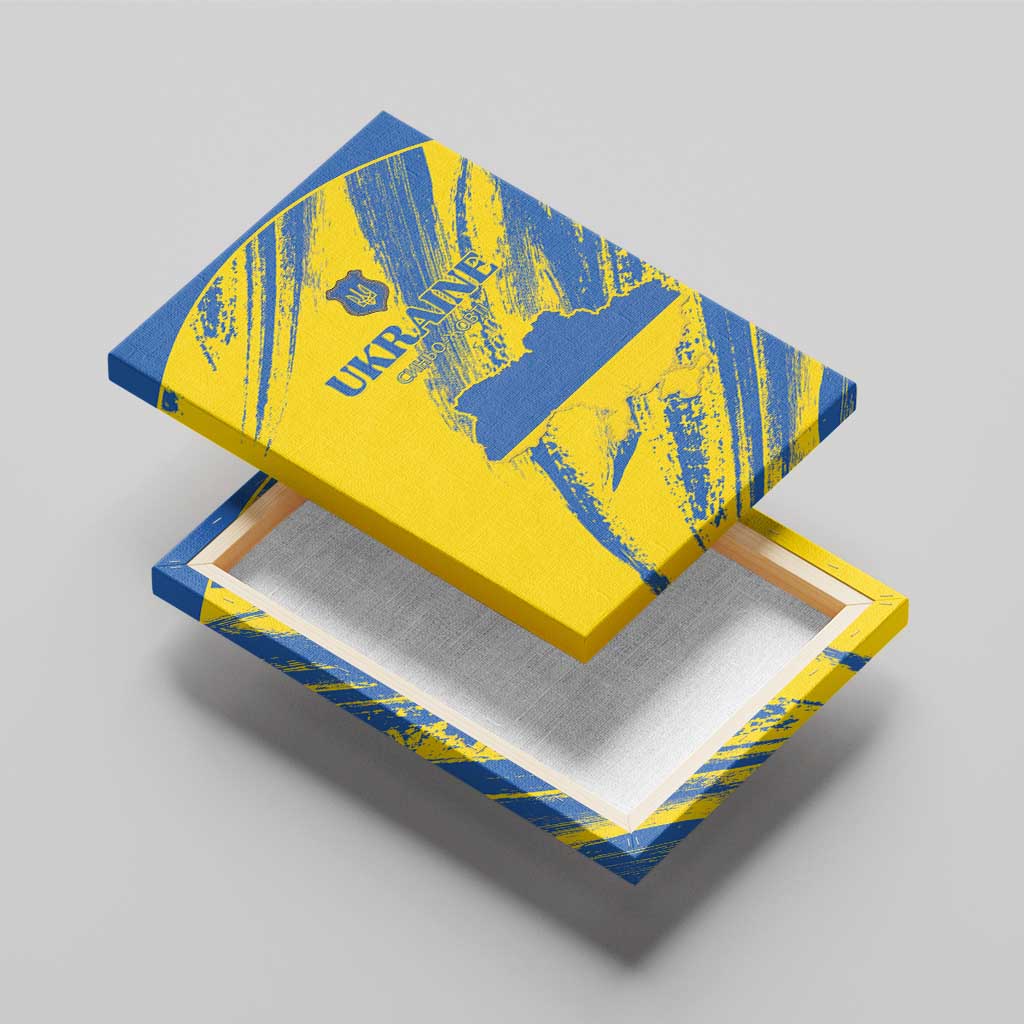 Ukraine Football Canvas Wall Art Blue And Yellow Grunge Style - Wonder Print Shop