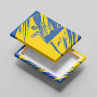 Ukraine Football Canvas Wall Art Blue And Yellow Grunge Style - Wonder Print Shop