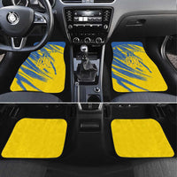 Custom Ukraine Football Car Mats Blue And Yellow Grunge Style - Wonder Print Shop