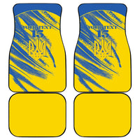 Custom Ukraine Football Car Mats Blue And Yellow Grunge Style - Wonder Print Shop