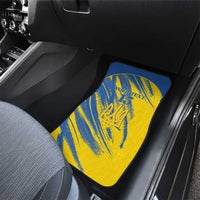 Custom Ukraine Football Car Mats Blue And Yellow Grunge Style - Wonder Print Shop