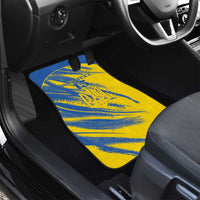 Custom Ukraine Football Car Mats Blue And Yellow Grunge Style - Wonder Print Shop