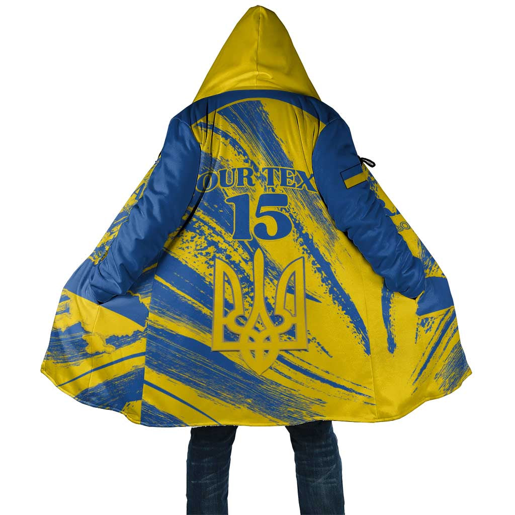 Custom Ukraine Football Cloak Blue And Yellow Grunge Style - Wonder Print Shop