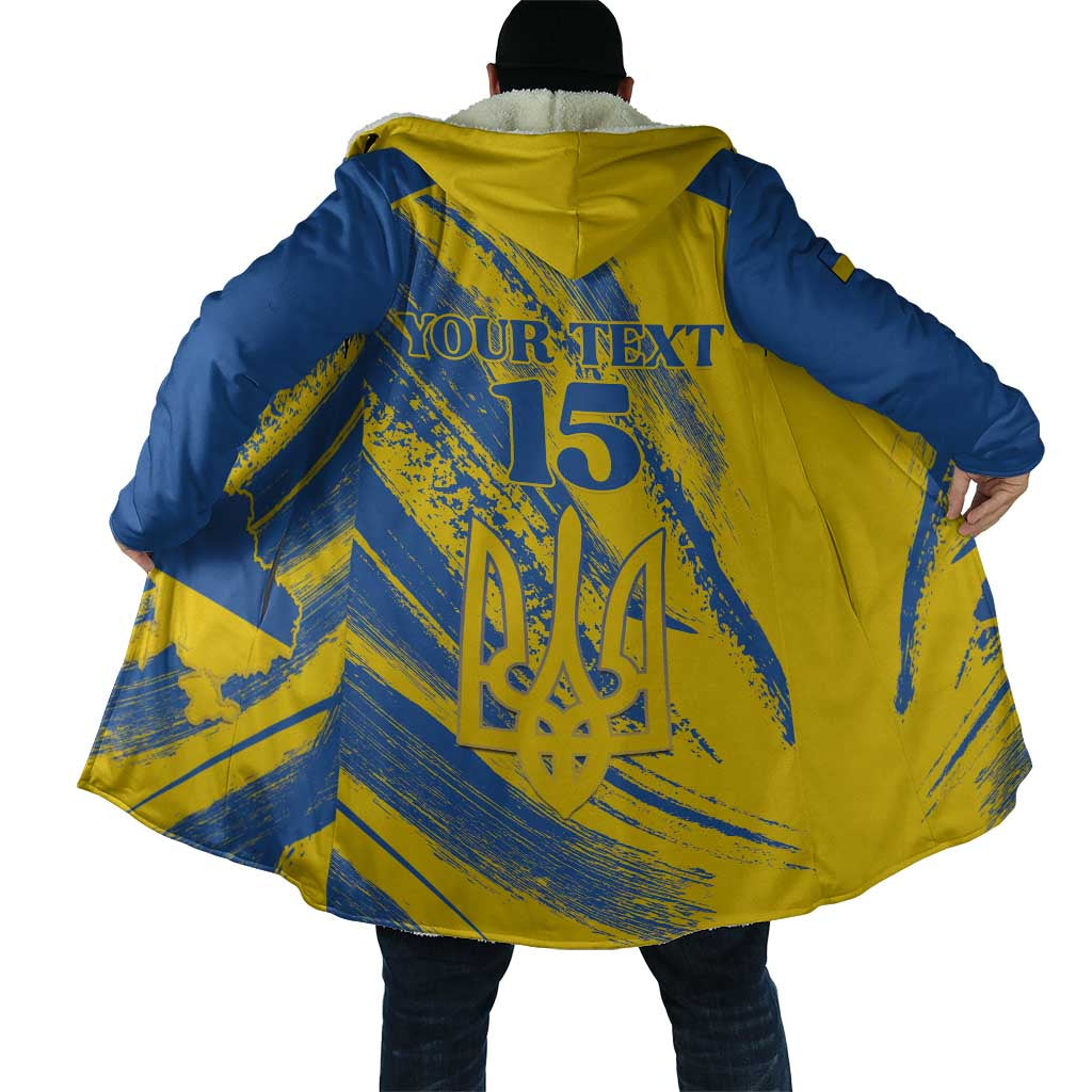 Custom Ukraine Football Cloak Blue And Yellow Grunge Style - Wonder Print Shop