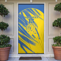 Custom Ukraine Football Door Cover Blue And Yellow Grunge Style - Wonder Print Shop