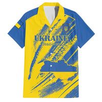 Custom Ukraine Football Family Matching Summer Maxi Dress and Hawaiian Shirt Blue And Yellow Grunge Style - Wonder Print Shop