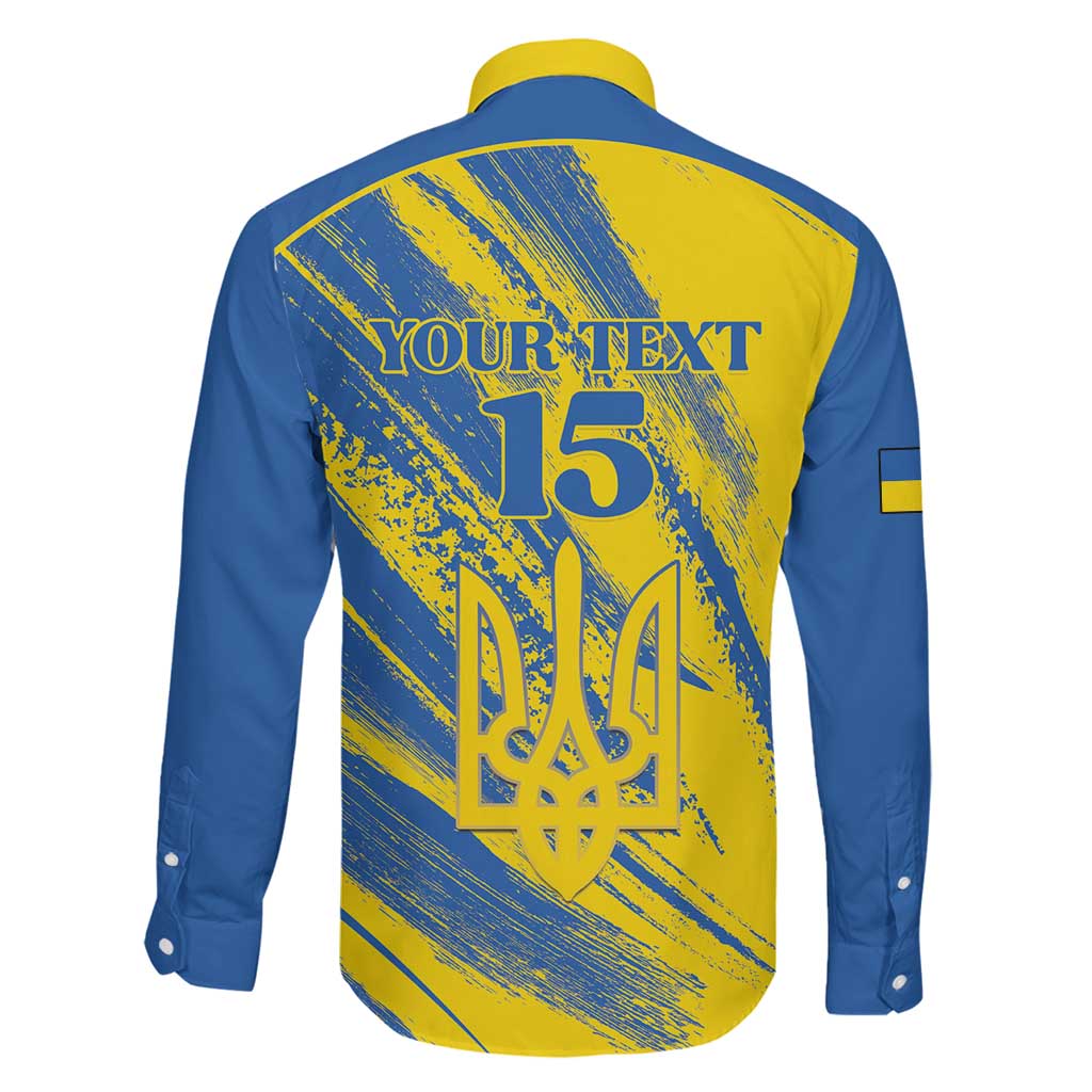 Custom Ukraine Football Family Matching Summer Maxi Dress and Hawaiian Shirt Blue And Yellow Grunge Style - Wonder Print Shop