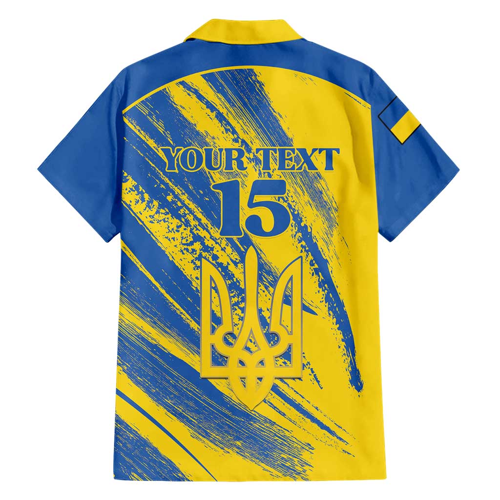 Custom Ukraine Football Family Matching Tank Maxi Dress and Hawaiian Shirt  Blue And Yellow Grunge Style -