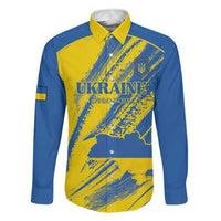 Custom Ukraine Football Family Matching Tank Maxi Dress and Hawaiian Shirt Blue And Yellow Grunge Style - Wonder Print Shop