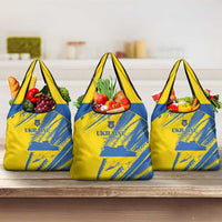 Ukraine Football Grocery Bag Blue And Yellow Grunge Style - Wonder Print Shop