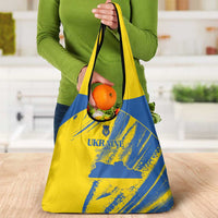 Ukraine Football Grocery Bag Blue And Yellow Grunge Style - Wonder Print Shop