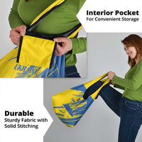 Ukraine Football Grocery Bag Blue And Yellow Grunge Style - Wonder Print Shop