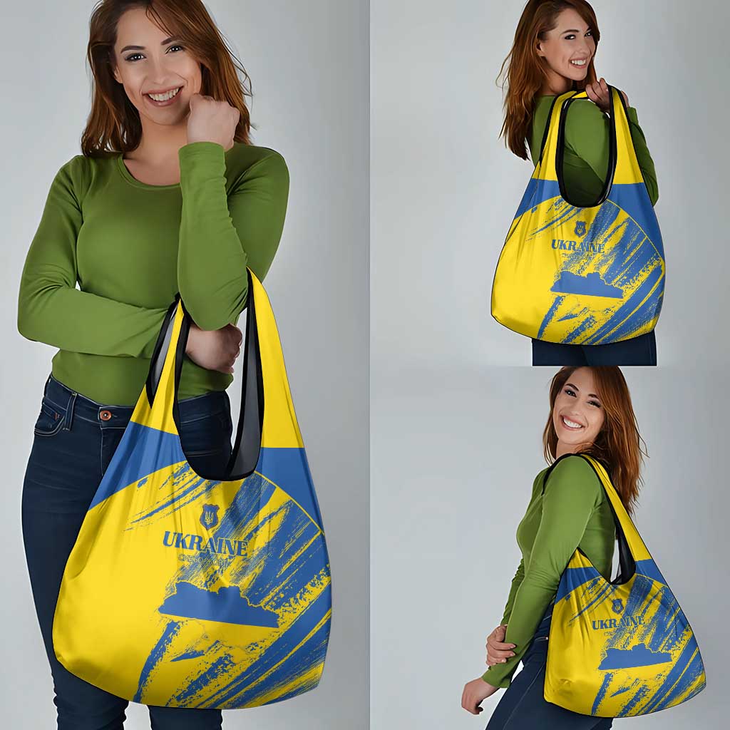 Ukraine Football Grocery Bag Blue And Yellow Grunge Style - Wonder Print Shop