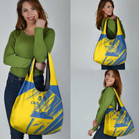 Ukraine Football Grocery Bag Blue And Yellow Grunge Style - Wonder Print Shop