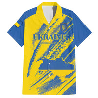 Custom Ukraine Football Hawaiian Shirt Blue And Yellow Grunge Style - Wonder Print Shop