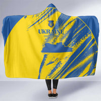 Ukraine Football Hooded Blanket Blue And Yellow Grunge Style - Wonder Print Shop