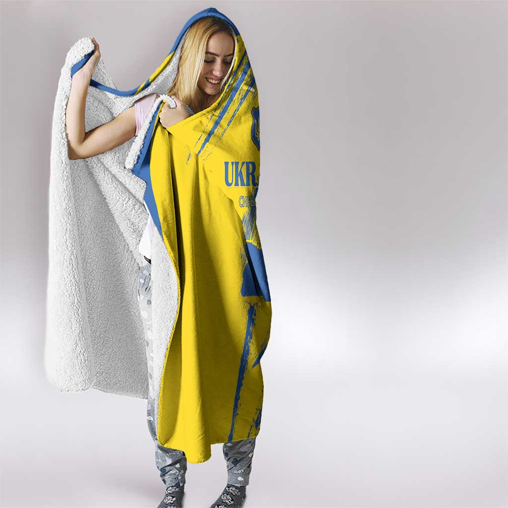 Ukraine Football Hooded Blanket Blue And Yellow Grunge Style - Wonder Print Shop